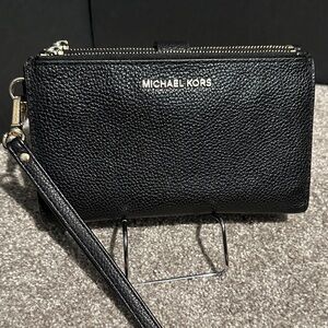Michael Kors Black Adele Double Zipper Wallet